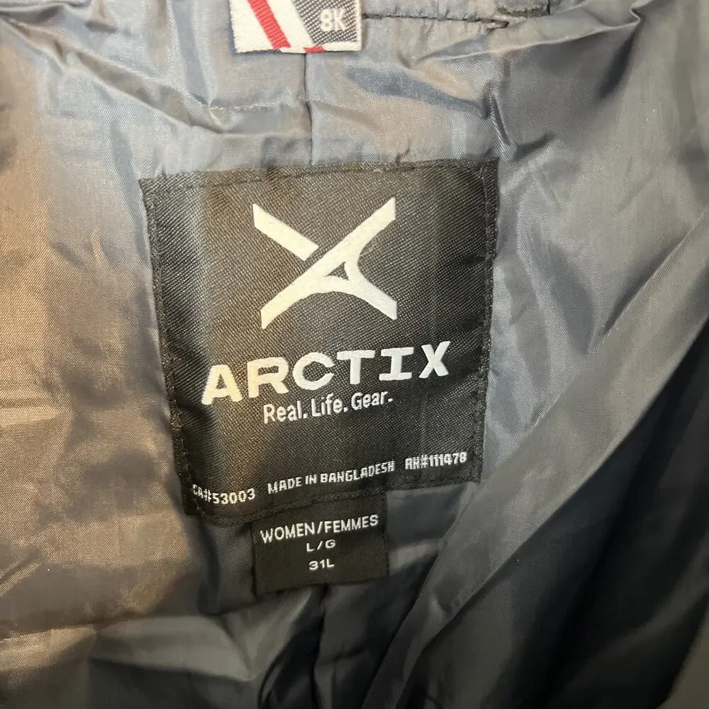 Arctix Womens Black Insulated Snow Pants Size Large Ski Outdoor